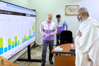 بازدید سرپرست حجاج ایرانی از اتاق کنترل نقل ترددی زائران ایرانی به مشاعر مقدسه 2