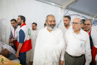 بازدید میدانی سرپرست حجاج ایرانی از بیمارستان صحرایی و کاروان جانبازان در عرفات 6