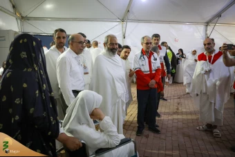 بازدید میدانی سرپرست حجاج ایرانی از بیمارستان صحرایی و کاروان جانبازان در عرفات 11