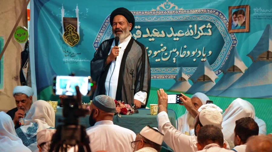 کلیپ/مراسم شکرانه عید قربان اهل سنت در سرزمین منا با حضور سرپرست حجاج ایرانی 3