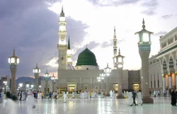 روضه دلدادگی در اولین نگاه به گنبد سبز حرم نبوی+فیلم 2