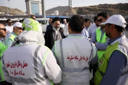 بازدید سرپرست حجاج ایرانی از ایستگاه‌های حمل‌ونقل عمومی زائران در مکه 3