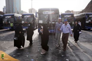 بازدید سرپرست حجاج ایرانی از ایستگاه‌های حمل‌ونقل عمومی زائران در مکه 5
