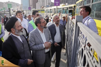بازدید از ایستگاه‌های حمل‌ونقل عمومی زائران در مکه 4